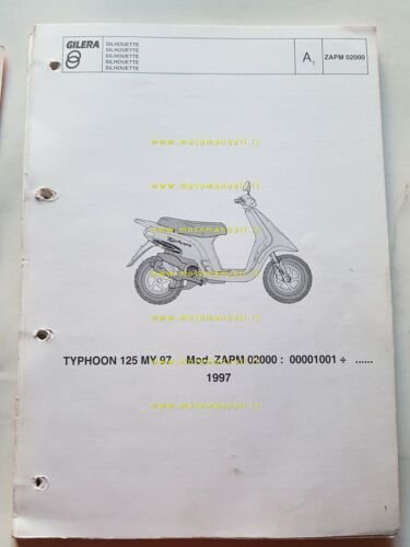 Gilera 125 Typhoon 1997 catalogo ricambi originale