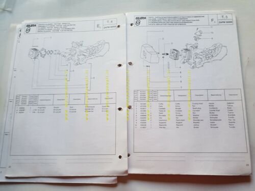 Gilera 125 Typhoon 1997 catalogo ricambi originale