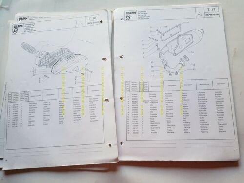 Gilera 125 Typhoon 1997 catalogo ricambi originale