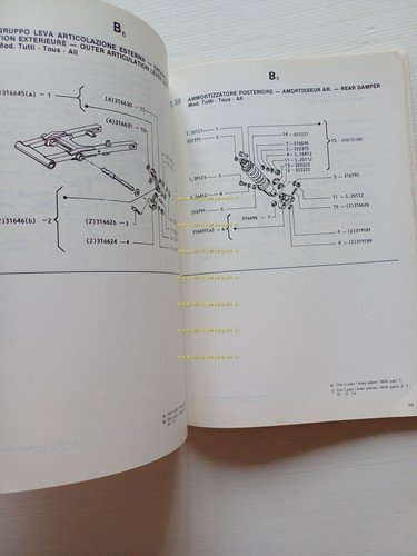 Gilera 125200 RTX- 125200 Arizona Hawk 1986 catalogo ricambi originale