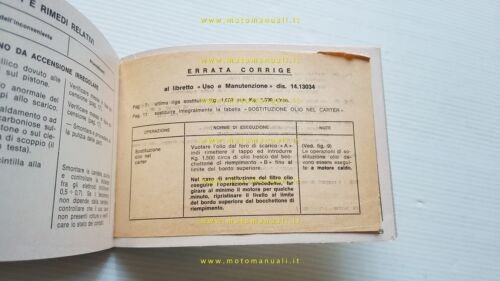Gilera 150 5V Arcore 1972 manuale uso manutenzione libretto originale