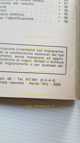 Gilera 150 5V Arcore 1972 manuale uso manutenzione libretto originale