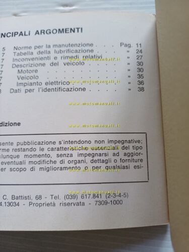 Gilera 150 5V Arcore 1973 manuale uso manutenzione originale owner's …