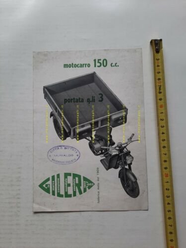 Gilera 150 Motocarro 1953 depliant originale ITALIANO brochure