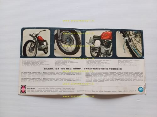 Gilera 175 - 124 Regolarità Competizione 1973 depliant italiano originale