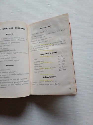 Gilera 175 Extra 1957 manuale uso manutenzione libretto istruzioni originale
