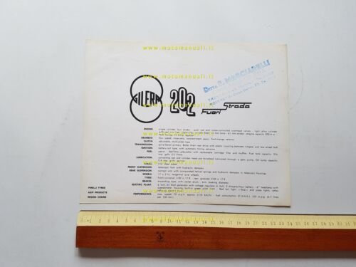 Gilera 202 Fuori Strada 1964 depliant INGLESE originale