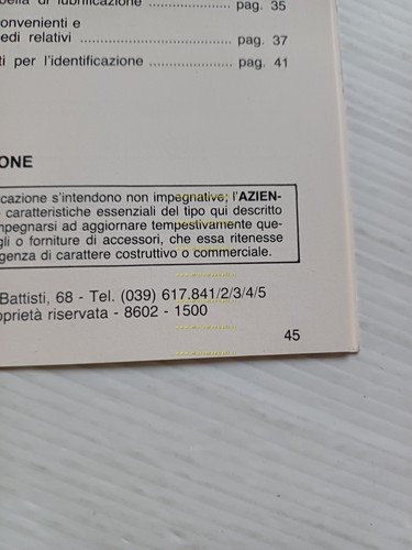 Gilera 250 Arizona Rally 1986 manuale uso manutenzione libretto originale