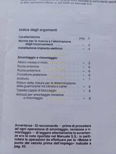 Gilera 250 Arizona Rally 1986 varianti manuale officina NGR 250 …