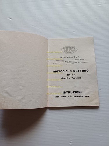 Gilera 250 Nettuno Sport - Turismo 1949 manuale uso manutenzione …