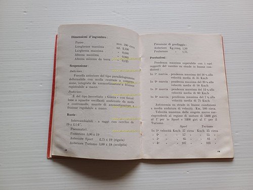 Gilera 250 Nettuno Sport - Turismo 1949 manuale uso manutenzione …