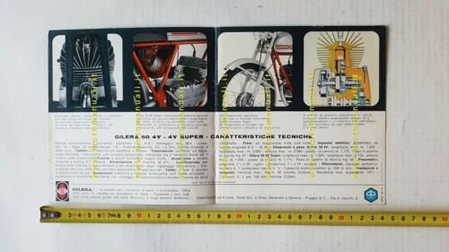 Gilera 50 4V - 4V Super 1973 depliant italiano originale