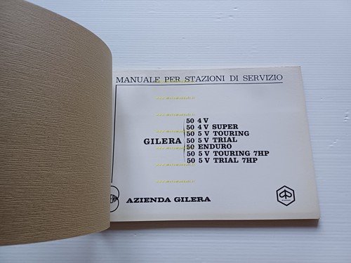 Gilera 50 4V-Super-5V Trial-50 Enduro-7HP Trial-Touring 1974 manuale officina