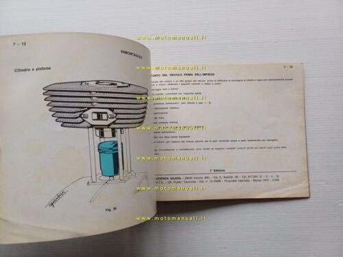 Gilera 50 4VSuper-5V Trial-7HP TrialTouring 1972 manuale officina originale