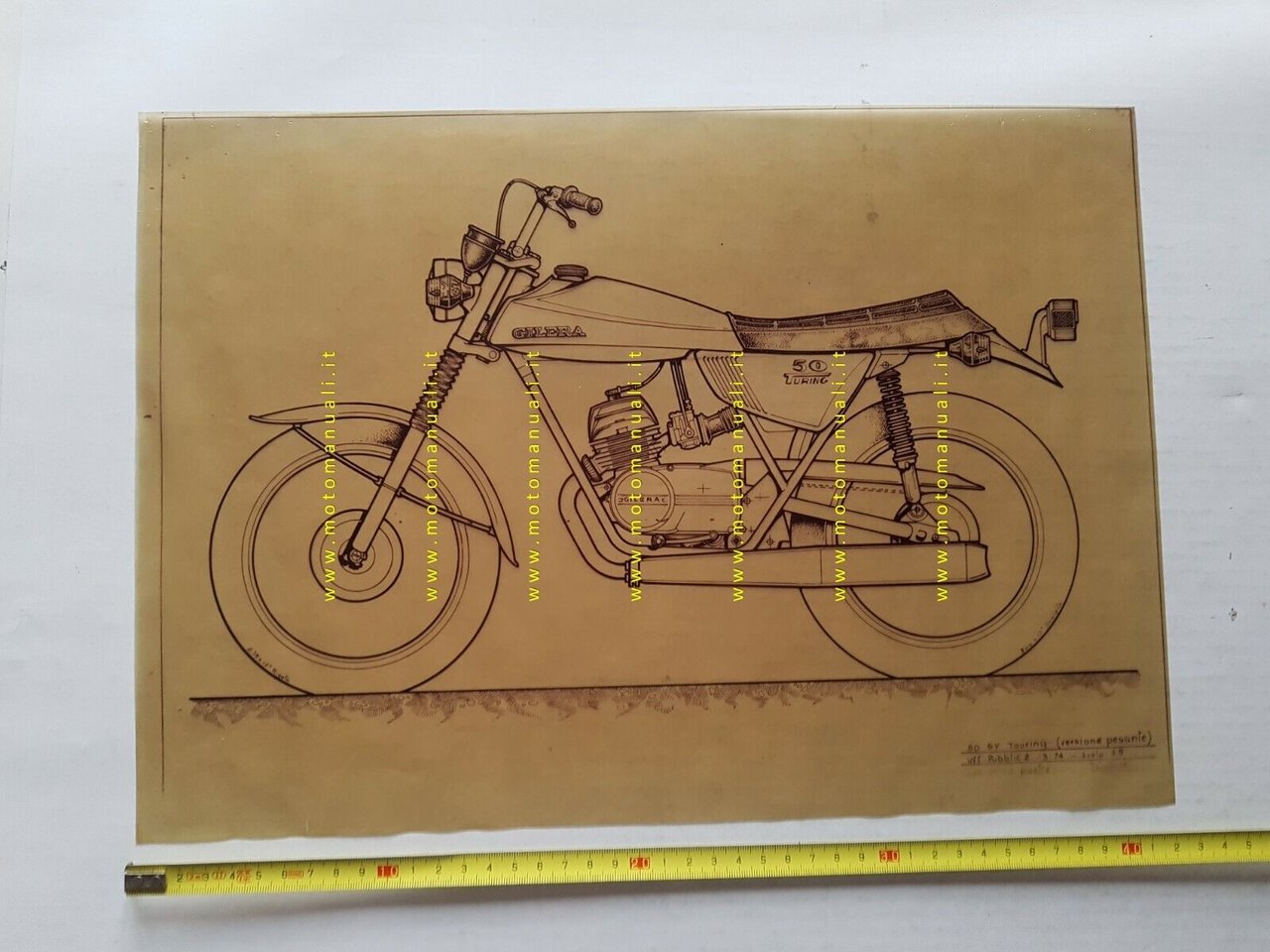 Gilera 50 5V Touring 1974 prototipo disegno originale Ferraboschi a …