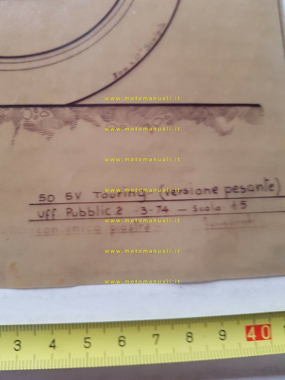 Gilera 50 5V Touring 1974 prototipo disegno originale Ferraboschi a …