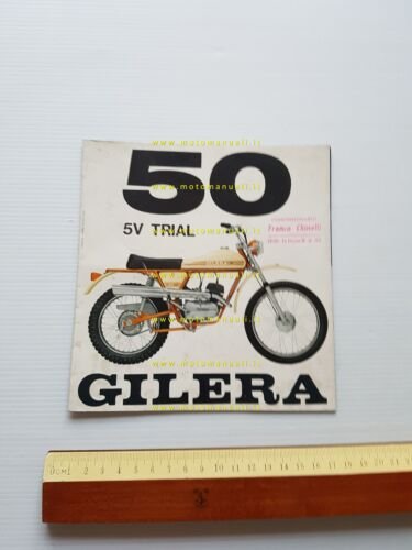 Gilera 50 5V Trial 1971 depliant italiano originale