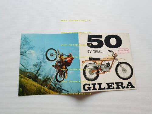 Gilera 50 5V Trial 1971 depliant italiano originale