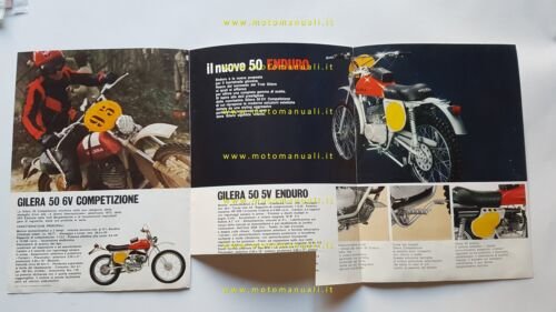 Gilera 50 6V Competizione -5V Enduro -5V Trial 1974 depliant …