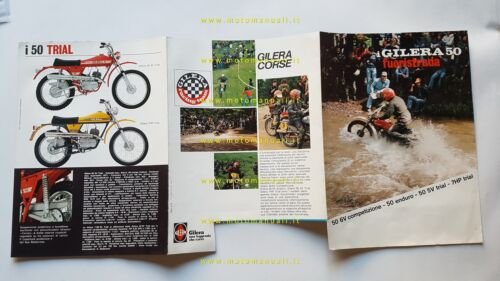 Gilera 50 6V Competizione -5V Enduro -5V Trial 1974 depliant …