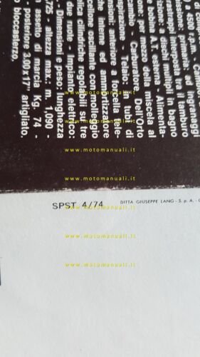 Gilera 50 6V Competizione -5V Enduro -5V Trial 1974 depliant …