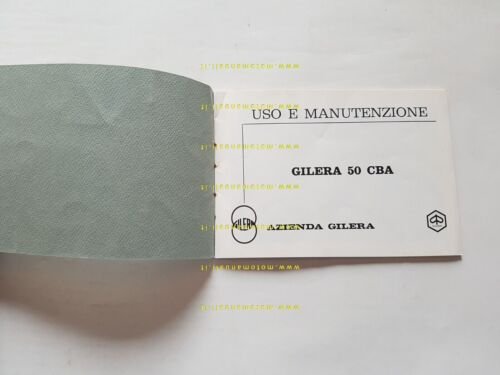 Gilera 50 CBA 1979 manuale uso manutenzione originale ciclomotore owner's …