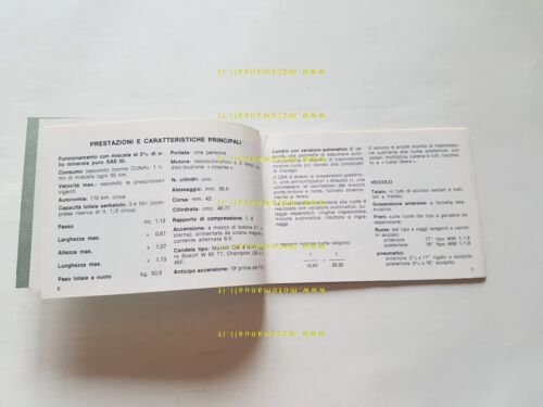 Gilera 50 CBA 1979 manuale uso manutenzione originale ciclomotore owner's …