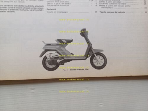 Gilera 50 GSA -GSA Lusso Scooter 1982 manuale officina originale …