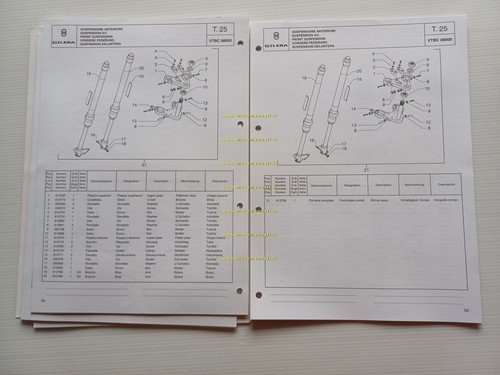 Gilera 50 H@K 1999 catalogo ricambi originale Spare Parts Catalogue
