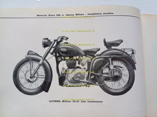 Gilera 500 Saturno Militare 1952-53 catalogo ricambi originale