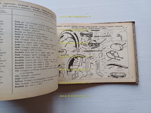 Gilera 500 Saturno Militare 1952-53 catalogo ricambi originale