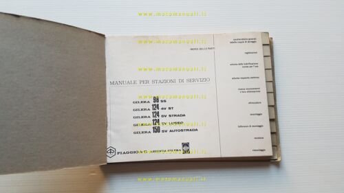 Gilera 98 124 150 1970 manuale officina originale workshop manual