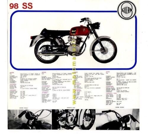 Gilera 98 SS 1968 depliant originale epoca brochure