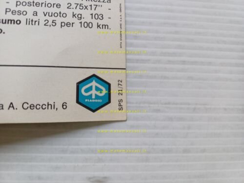 Gilera 98 SS 1972 depliant italiano originale