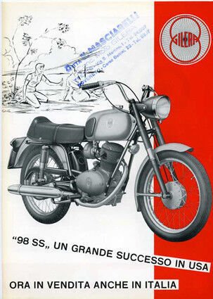 Gilera 98 SS depliant originale epoca brochure