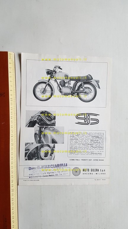 Gilera 98 SS depliant originale italiano