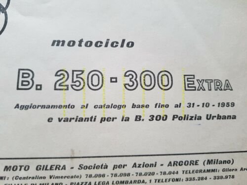 Gilera B 250 - 300 Extra 1959 1 aggiornamento catalogo …