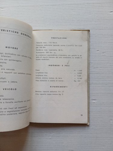 Gilera B 300 EXTRA 1963 manuale uso manutenzione libretto istruzioni …