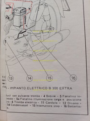 Gilera B 300 Extra 1967 manuale uso manutenzione libretto originale …