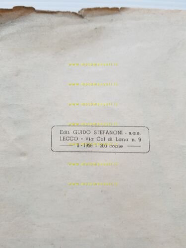 Gilera B 300 Polizia 1958 catalogo ricambi originale