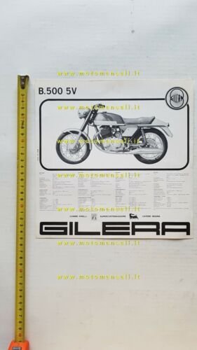 Gilera B 500 5V prototipo 1969 depliant originale ITALIANO brochure