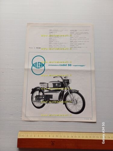 Gilera Cadet 50 Special Turismo ciclomotore depliant originale epoca brochure