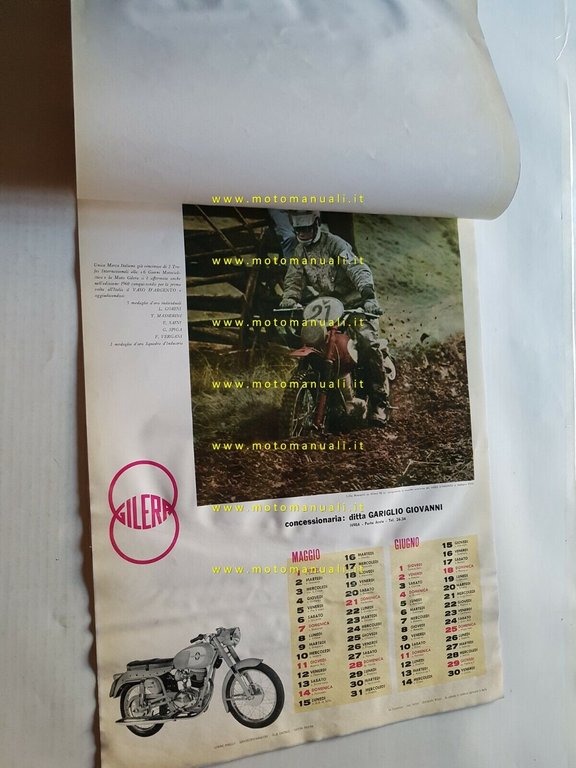 Gilera calendario 1961 per concessionari originale