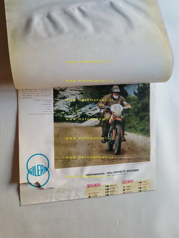 Gilera calendario 1961 per concessionari originale