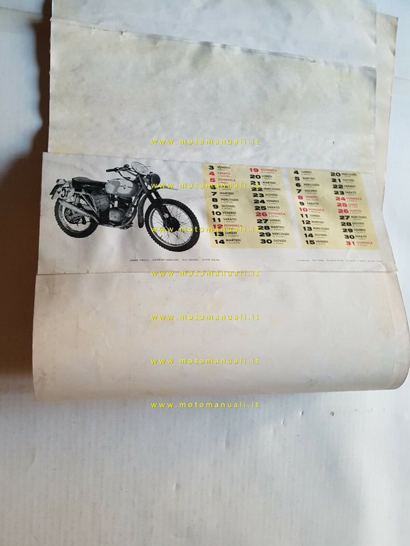 Gilera calendario 1961 per concessionari originale