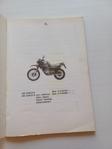 Gilera Dakota 350 1986 catalogo ricambi originale Spare Parts Catalogue