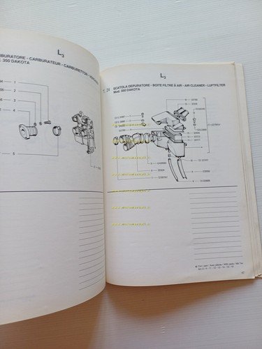 Gilera Dakota 350 1986 catalogo ricambi originale Spare Parts Catalogue