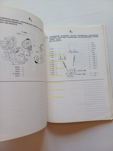 Gilera Dakota 350 1986 catalogo ricambi originale Spare Parts Catalogue