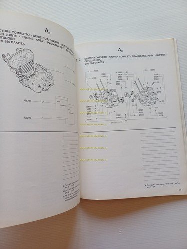Gilera Dakota 350 1986 catalogo ricambi originale Spare Parts Catalogue
