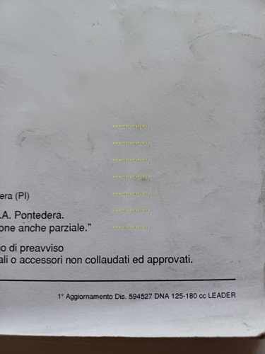 Gilera DNA 50 -125-180 Leader 2001 AGGIORNAMENTO manuale officina TELAIO